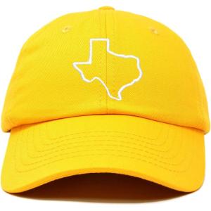 imageDALIX Texas State Embroidered Dad Hat Cotton Baseball Cap WomenGold