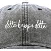imageDALIX Delta Kappa Delta Cursive Sorority Hat Womens Embroidered CapWashed Black