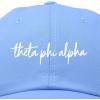imageDALIX Theta Phi Alpha Sorority Hat Womens Cursive Embroidered Baseball CapLight Blue