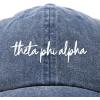 imageDALIX Theta Phi Alpha Sorority Hat Womens Cursive Embroidered Baseball CapWashed Navy Blue