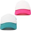 imageDALIX Two Tone Blank Trucker Hats Caps 2 for 1Hot PinkTeal