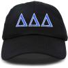 imageDALIX Delta Delta Delta Sorority Hat Womens Greek Letters Embroidered Baseball CapBlack