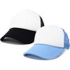 imageDALIX Two Tone Blank Trucker Hats Caps 2 for 1BlackLight Blue