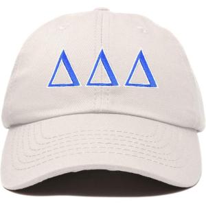 imageDALIX Delta Delta Delta Sorority Hat Womens Greek Letters Embroidered Baseball CapBeige