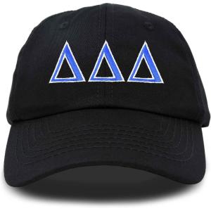 imageDALIX Delta Delta Delta Sorority Hat Womens Greek Letters Embroidered Baseball CapBlack