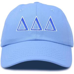 imageDALIX Delta Delta Delta Sorority Hat Womens Greek Letters Embroidered Baseball CapLight Blue