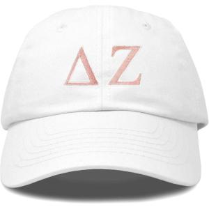 imageDALIX Delta Zeta Sorority Hat Womens Greek Letters Embroidered Baseball CapWhite