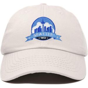 imageDALIX Seattle Embroidered Dad Hat Cotton Baseball Cap WomenBeige