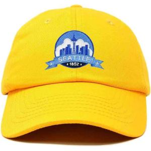 imageDALIX Seattle Embroidered Dad Hat Cotton Baseball Cap WomenGold