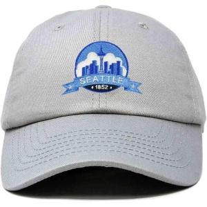 imageDALIX Seattle Embroidered Dad Hat Cotton Baseball Cap WomenGray