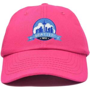 imageDALIX Seattle Embroidered Dad Hat Cotton Baseball Cap WomenHot Pink