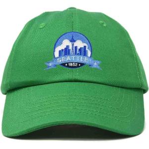 imageDALIX Seattle Embroidered Dad Hat Cotton Baseball Cap WomenKelly Green