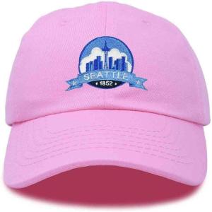 imageDALIX Seattle Embroidered Dad Hat Cotton Baseball Cap WomenLight Pink