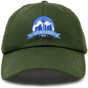 imageDALIX Seattle Embroidered Dad Hat Cotton Baseball Cap WomenOlive