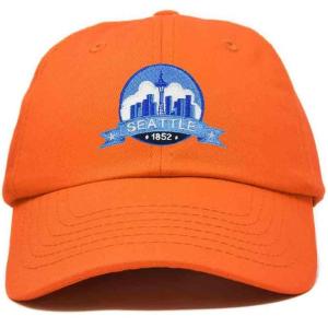 imageDALIX Seattle Embroidered Dad Hat Cotton Baseball Cap WomenOrange