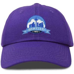 imageDALIX Seattle Embroidered Dad Hat Cotton Baseball Cap WomenPurple