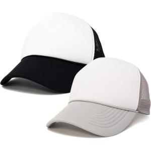 imageDALIX Two Tone Blank Trucker Hats Caps 2 for 1BlackLight Gray