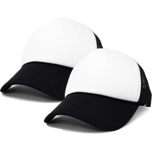 imageDALIX Two Tone Blank Trucker Hats Caps 2 for 1BlackWhite