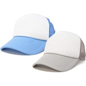 imageDALIX Two Tone Blank Trucker Hats Caps 2 for 1GrayLight Blue