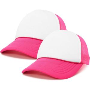 imageDALIX Two Tone Blank Trucker Hats Caps 2 for 1Hot PinkWhite
