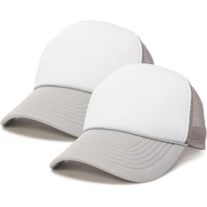 imageDALIX Two Tone Blank Trucker Hats Caps 2 for 1Light GrayWhite