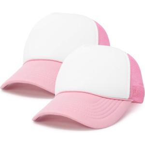 imageDALIX Two Tone Blank Trucker Hats Caps 2 for 1Light PinkWhite