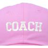 imageDALIX Coach Embroidered Sports League Baseball Cap Adjustable Dad Hat MensLight Pink