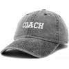 imageDALIX Coach Embroidered Sports League Baseball Cap Adjustable Dad Hat MensWashed Black