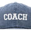 imageDALIX Coach Embroidered Sports League Baseball Cap Adjustable Dad Hat MensWashed Navy Blue