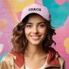 imageDALIX Coach Embroidered Sports League Baseball Cap Adjustable Dad Hat MensWashed Pink