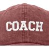 imageDALIX Coach Embroidered Sports League Baseball Cap Adjustable Dad Hat MensWashed Red