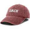 imageDALIX Coach Embroidered Sports League Baseball Cap Adjustable Dad Hat MensWashed Red