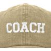 imageDALIX Coach Embroidered Sports League Baseball Cap Adjustable Dad Hat MensWashed Stone White