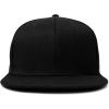 imageDALIX Flat Billed Structured Baseball Cap Adjustable Polyester Hat Size M L XLBlack
