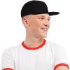 imageDALIX Flat Billed Structured Baseball Cap Adjustable Polyester Hat Size M L XLBlack