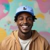 imageDALIX Giant Lizard Kaiju Embroidered Cotton Dad Hat Baseball Cap Adjustable Glow in The Dark MensLight Blue