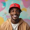 imageDALIX Giant Lizard Kaiju Embroidered Cotton Dad Hat Baseball Cap Adjustable Glow in The Dark MensRed