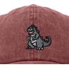 imageDALIX Giant Lizard Kaiju Embroidered Cotton Dad Hat Baseball Cap Adjustable Glow in The Dark MensWashed Red