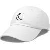 imageDALIX Waning Crescent Moon Hat Mens Womens Astrology Baseball CapWhite