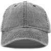 imageMens Vintage Pigment Dyed Washed Cotton Cap Adjustable HatHeavy Washed Black