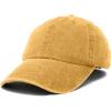imageMens Vintage Pigment Dyed Washed Cotton Cap Adjustable HatWashed Gold