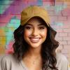 imageMens Vintage Pigment Dyed Washed Cotton Cap Adjustable HatWashed Gold