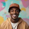 imageMens Vintage Pigment Dyed Washed Cotton Cap Adjustable HatWashed Orange