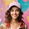 imageMens Vintage Pigment Dyed Washed Cotton Cap Adjustable HatWashed Pink