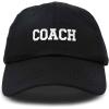 imageDALIX Coach Embroidered Sports League Baseball Cap Adjustable Dad Hat MensBlack