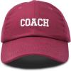 imageDALIX Coach Embroidered Sports League Baseball Cap Adjustable Dad Hat MensMaroon