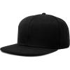 imageDALIX Flat Billed Structured Baseball Cap Adjustable Polyester Hat Size M L XLBlack