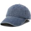imageMens Vintage Pigment Dyed Washed Cotton Cap Adjustable HatHeavy Washed Navy Blue