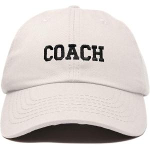imageDALIX Coach Embroidered Sports League Baseball Cap Adjustable Dad Hat MensBeige