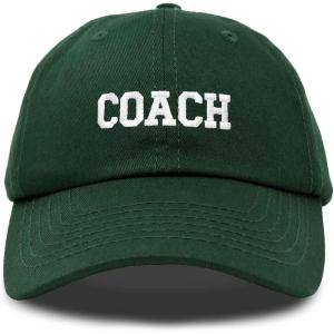 imageDALIX Coach Embroidered Sports League Baseball Cap Adjustable Dad Hat MensDark Green